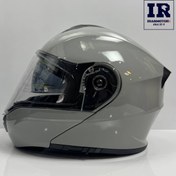 تصویر کلاه کاسکت فک متحرک Lazer لیزر طوسی براق 