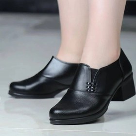 تصویر کفش زنانه رسمی مشکی رویه چرم سایز ۳۷ تا ۴۰ 