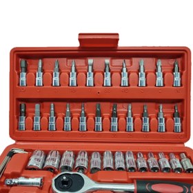 تصویر مجموعه پیچ گوشتی و آچار بوکس 46 پارچه 1/4 اینچ فاندا Phunda Phun Da 46pcs socket wrench set 1/4
