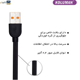 تصویر کابل تبدیل USB به USB - C کلومن مدل KD-15 KOLUMAN KD-15 USB TO USB - C CHARGE AND SYNC DATA CABLE