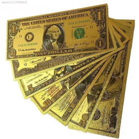 تصویر بسته 105 عددی دلار طلا 