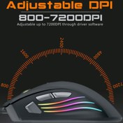 تصویر ماوس گیمینگ زویا مدل AT560 | RGB با دقت ۷۲۰۰DPI و طراحی ارگونومیک 