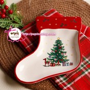 تصویر شیرینی خوری کریسمسی طرح جوراب 