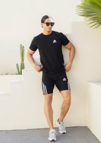 تصویر ست تیشرت و کشاله آدیداس نخ پنبه (آستین رگلان) - مشکی / Adidas