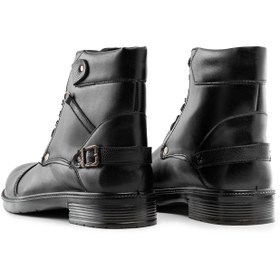 تصویر کفش نیم بوت مردانه مشکی Enzo بند دار - 4 Men's black Enzo strappy ankle boots