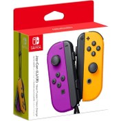 تصویر دسته بازی نینتندو سوییچ مدل Joy-Con بی سیم رنگ بنفش و نارنجی 