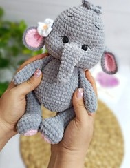 تصویر عروسک فیل مخملی دستبافت Elephant plush