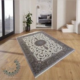 تصویر فرش دستبافت جفت پشم کرک ابریشم زمرد 