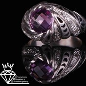 تصویر انگشترآمیتیست اصل دستسازمردانه نقره کد428 