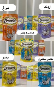 تصویر تشویقی گربه دریمیز طعم اردک 60 گرم Dreamies Treat With Duck 60g