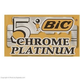 تصویر تیغ یدک سنتی بیک مدل Platinum Chromium Double Edge بسته ۵ عددی 