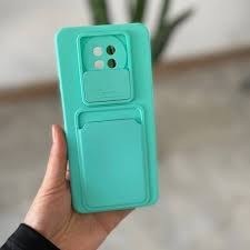 تصویر قاب سیلیکونی جاکارتی دار محافظ لنز کشویی شیائومی - سرمه ای / Note 8 Jakarta Silicone Case With Xiaomi Sliding Lens Protector