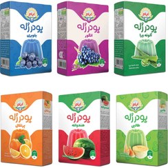 تصویر پودر ژله‌های رنگین کمان ایام - 90 گرم مجموعه 6 عددی 