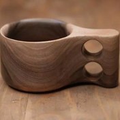 تصویر ماگ چوبی (کوکسا)مدل دو انگشتی 150 سی سی چوب گردو 