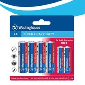 تصویر باتری قلمی و نیم قلمی وستینگهاوس آلکالاین 4+2 عددی Westinghouse 4+2 aa aaa alkaline battery