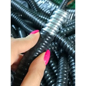 تصویر لوله خرطومی گالوانیزه روکش دار ( فلکسیبل ) سایز 21 حلقه 25متری flexible pipe size 21