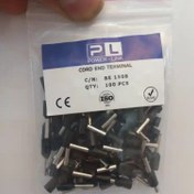 تصویر وایرشو 1.5یک و نیم تک پاورلینک مدل BE 1508 بسته ۱۰۰ عددی Single Wire Ferrule 1.5mm² Black – Pack of 100