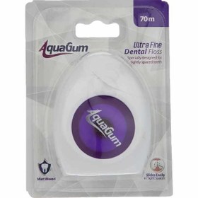 تصویر نخ دندان آکواگام اولترافاین طول 70 متر aqua gum ultra fine dental floss