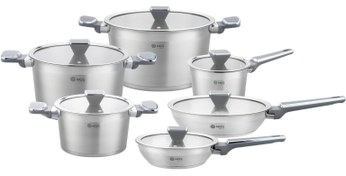 تصویر سرویس قابلمه استیل ۱۲ پارچه ام جی اس کد ۵۱۱۰ 