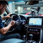 تصویر نصب مانیتور خودرو در محل ( تهران ) 