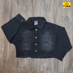 تصویر کت تک لی ذغالی کوتاه دخترانه کد 940 سنین 7 تا 14 