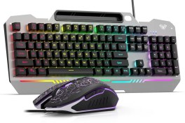 تصویر ست کیبورد و ماوس گیمینگ آئولا مدل T102 با نور RGB 