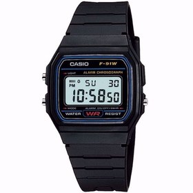 تصویر ساعت مچی اورجینال اسپرت-زنانه کاسیو Casio مشکی | مشکی| مشکی-آبی| کد رفرنس F-91W-1DG کد محصول:67038