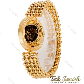 تصویر ساعت مچی زنانه ورساچه طلایی صفحه مشکی چرخان Versace-4879-L