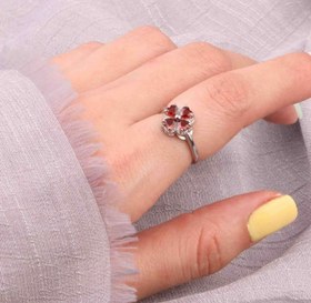 تصویر انگشتر گارنت استیل 