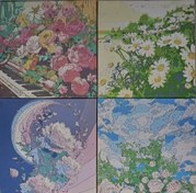 تصویر بوم نقاشی طرح گل سایز ۲۰×۲۰ 