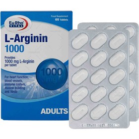 تصویر قرص ال آرژنین 1000 میلی گرم یوروویتال 60 عدد Eurho Vital L Arginin 1000 mg 60 Tabs