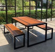 تصویر مبلمان باغی میزو نیمکت باغی 