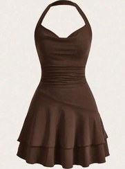 تصویر مینی‌لباس زنانه یقه گردنی مدل 5022 طراحی خاص شبانه از کالکشن مجلسی Edela 