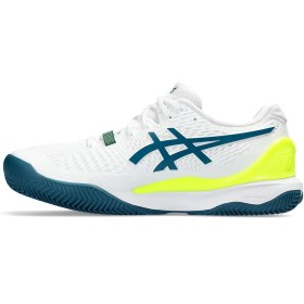 تصویر کفش تنیس مردانه اسیکس Asics Gel-Resolution 9 Clay- سفید/زرد 