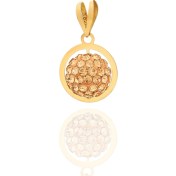 تصویر پلاک طلا زنانه گوی سواروسکی طلایی 