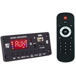 تصویر ماژول MP3 پنلی فلش خور 12V بلوتوث دار و مجهز به ضبط صوت MP3