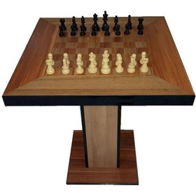 تصویر میز شطرنج چوبی ۶۴ تکه 
