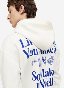 تصویر هودی گرافیکی با فیت راحت برند H&M Graphic Relaxed Fit Hoodie