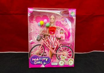 تصویر عروسک باربی دوچرخه سوار مفصلی 