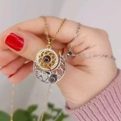 تصویر گردنبند ست ماه و خورشید 100 زبان Soul Mate