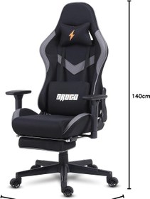 تصویر Drogo Multi-Purpose Ergonomic Gaming Chair with 7 Way adjustable Seat with 3D Armrest Fabric Head amp USB Massager Lumbar Pillow Home amp Office Desk Chair with Full Recliner Back amp Footrest (Black) - ارسال 15 الی 20 روز کاری 