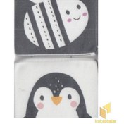 تصویر مکعب ابری پارچه ای سیاه و سفید 2 تکه ماه کوچولو 