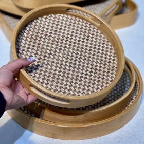 تصویر سینی پذیرایی بامبو مدل KIT-559 سه تایی 