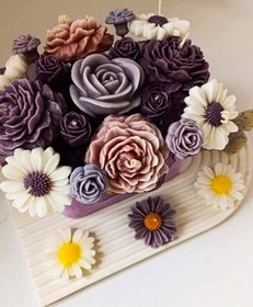 تصویر باکس گل شمع هدیه خاص 