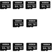 تصویر کارت حافظه‌ microSDXC کیوکسیا KIOXIAمدل U1کلاس 10 استاندارد UHS-I U1 سرعت 100MBps ظرفیت 64 گیگابایت بسته 10 عددی 