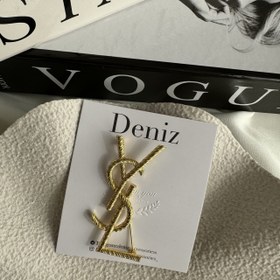 تصویر سنجاق سینه ایو سن لوران کد ۳۲۷ طلائی 