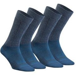 تصویر جوراب های طولانی حرارتی در فضای باز بزرگسالان آبی 2 جفت MID Decathlon 