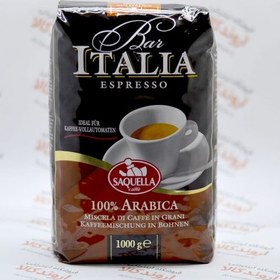 تصویر دانه قهوه ITALIA پاکت 1 کيلو گرم SAQUELLA مدل 100 ARABICA SAQUELLA BAR ITALIA 100% ARABICA ESPRESSO BEANS 1Kg