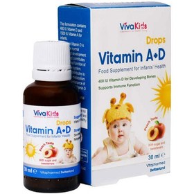 تصویر قطره ویتامین آ د ویوا کیدز حجم 30 میلی لیتر Viva Kids Vitamin A+D Drops 30 ml