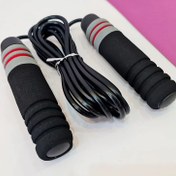 تصویر طناب ورزشی بدن سازی JumpRope دسته اسفنجی ( مشکی - طوسی ) 